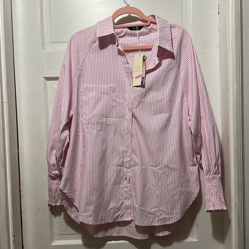 Pink Striped Button-Up Shirt - Picture 4 of 8